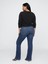 Kadın Koyu Mavi Low Rise Bootcut Jean Pantolon 4
