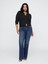 Kadın Koyu Mavi Low Rise Bootcut Jean Pantolon 5