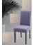 1 Adet Kare Desen Koyu Gri Sandalye Kılıfı, Lastkli Tüylenmz Yıkanbilir 45 x 45 x 60 Ölç Sandalye Örtsü 1