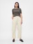 Kadın Kırık Beyaz High Rise Barrel Khaki Pantolon 4