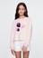 Kız Çocuk Pembe Pul Detaylı Grafik Sweatshirt 1