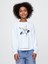Kız Çocuk Mavi Pul Detaylı Grafik Sweatshirt 1
