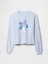 Kız Çocuk Mavi Pul Detaylı Grafik Sweatshirt 5
