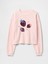 Kız Çocuk Pembe Pul Detaylı Grafik Sweatshirt 5