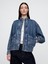 Kadın Mavi Ultrasoft Denim Bomber Ceket 1
