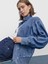 Kadın Mavi Ultrasoft Denim Bomber Ceket 2