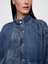Kadın Mavi Ultrasoft Denim Bomber Ceket 4