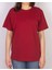Ünisex Bordo Oversize Bisiklet Yaka Kısa kollu T-Shirt 1