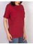 Ünisex Bordo Oversize Bisiklet Yaka Kısa kollu T-Shirt 3