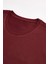 Ünisex Bordo Oversize Bisiklet Yaka Kısa kollu T-Shirt 5