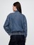 Kadın Mavi Ultrasoft Denim Bomber Ceket 5