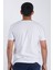 Beyaz Ünisex Oversize Bisiklet Yaka Penye Kısa kollu T-Shirt 5
