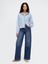 Kadın Lacivert High Rise Stride Wide-Leg Curvy Jean Pantolon 1