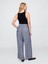 Kadın Mavi Mid Rise Keten Karışımlı Pull-On Wide-Leg Pantolon 3