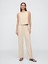 Kadın Bej Mid Rise Keten Karışımlı Pull-On Pantolon 1