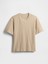 Erkek Bej Heavyweight Crop T-Shirt 2