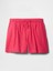 Kadın Kırmızı Bağcıklı Keten Karışımlı Şort 2