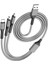 3ın1 Gümüş 1.2 Metre (Mıcro USB - Lıghtnıng - Type C) Telefon Şarj Kablosu (5047) 2