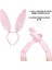 Saten Kaplama Soft Pembe Eldiven 40 cm ve Tavşan Kulak 2 Li Set (5047) 1