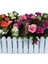 Yapay Çiçek Beyaz Çit Balkon Saksısı Renkli Açelya Çiçekli 55*20 cm 3