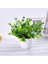 Yapay Çiçek Beyaz Saksıda Yeşil Şimşir Dekoratif Masa Çiçeği 4