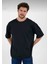 Erkek Oversize Pamuklu Bisiklet Yaka Kısa Kollu T-Shirt 1