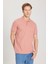 %100 Pamuk Regular Fit Normal Kesim Açık Pembe Polo Yaka Tişört 1