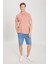 %100 Pamuk Regular Fit Normal Kesim Açık Pembe Polo Yaka Tişört 3