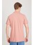 %100 Pamuk Regular Fit Normal Kesim Açık Pembe Polo Yaka Tişört 5