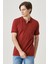 %100 Pamuk Regular Fit Normal Kesim Bordo Polo Yaka Tişört 1