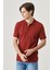 %100 Pamuk Regular Fit Normal Kesim Bordo Polo Yaka Tişört 3