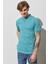 %100 Pamuk Regular Fit Normal Kesim Mint Yeşili Polo Yaka Tişört 2