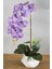 Beton Saksıda Yapay Baskılı Islak Orkide 55 cm Mor Mor 1