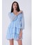 Bebe Mavi Fırfırlı Dekolteli Mini Şifon Abiye Elbise 9705278.449 1