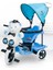 Yumoş Itmeli Ebeveyn Kontrollü Tenteli Üç Tekerlekli Bisiklet Mavi 1