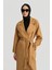 Erkek Yaka Handmade Manto 24K8110 Camel 3