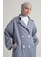 Yarım Astarlı Pamuk Oversize Kap 23Y7007 Gri Mavi 1