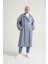 Yarım Astarlı Pamuk Oversize Kap 23Y7007 Gri Mavi 2