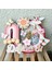 Peri Kızı, Bohem, Retro, Kelebek Temalı Kız Çocuk Doğum Günü Pasta Parti Süsü Cake Topper (24 x 21 cm ) 4