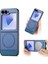 Samsung Galaxy Z Flip6 5g Denim Dokulu Deri + Pc Darbeye Dayanıklı Telefon Kılıfı Magsafe ile Uyumlu (Yurt Dışından) 1