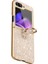 Samsung Galaxy Z Flip6 5g Glitter Deri + Pc Galvanik Telefon Kapak Halkası Kickstand (Yurt Dışından) 1