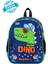 Lisanslı Dinazor Desenli Lacivert Anaokul Kreş Okul Öncesi Çocuk Sırt Çantası 1