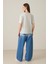 Açık Taş %100 Pamuklu Bisiklet Yaka Basic T-Shirt 5