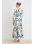 Desenli Saten Elbise - Mint 5
