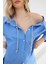 Mavi Boyun Aksesuar Detaylı Tunik 2