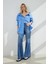 Mavi Boyun Aksesuar Detaylı Tunik 4