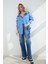 Mavi Boyun Aksesuar Detaylı Tunik 5