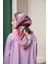 Geometrik Pembe Pamuk Viskon Eşarp 3