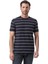 Yatay Çizgili Bisiklet Yaka T-Shirt 1
