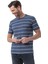 Yatay Çizgili Bisiklet Yaka T-Shirt 2